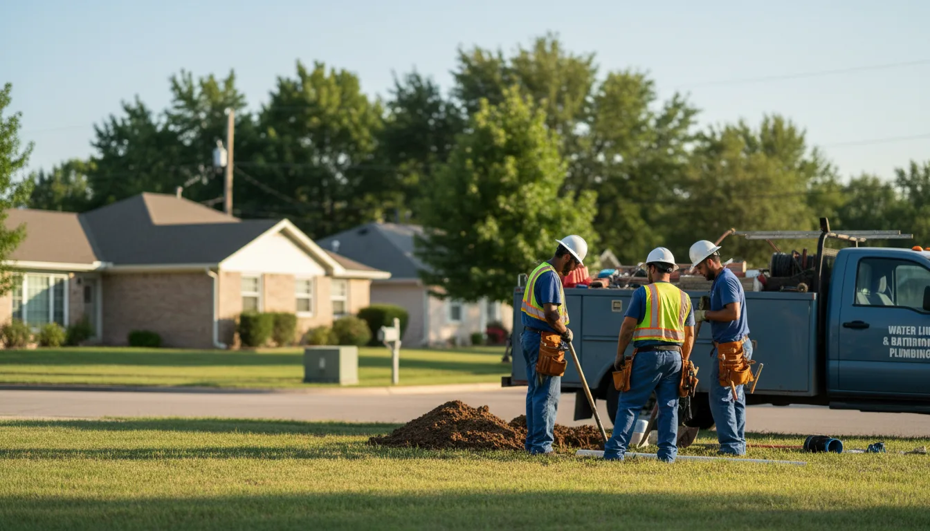 Residential water line and bathroom plumbing service in Frierson, LA